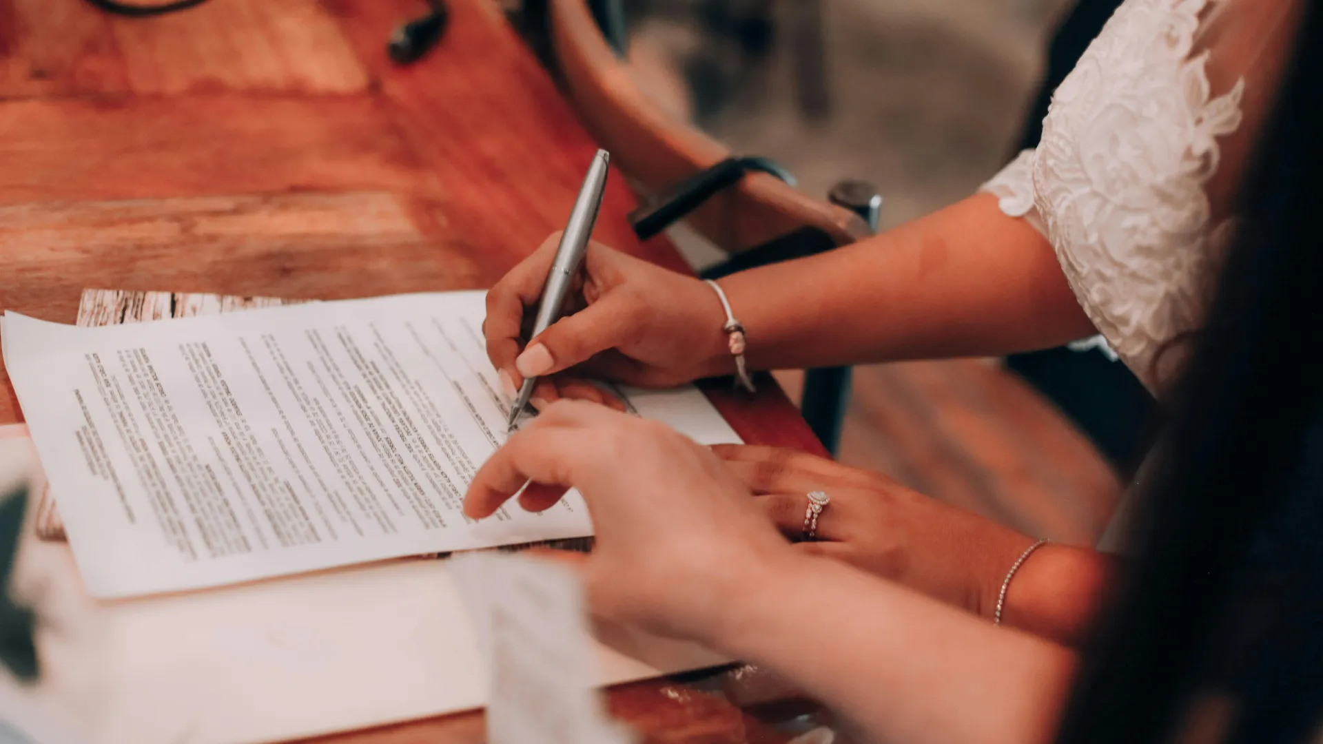Person signing a document