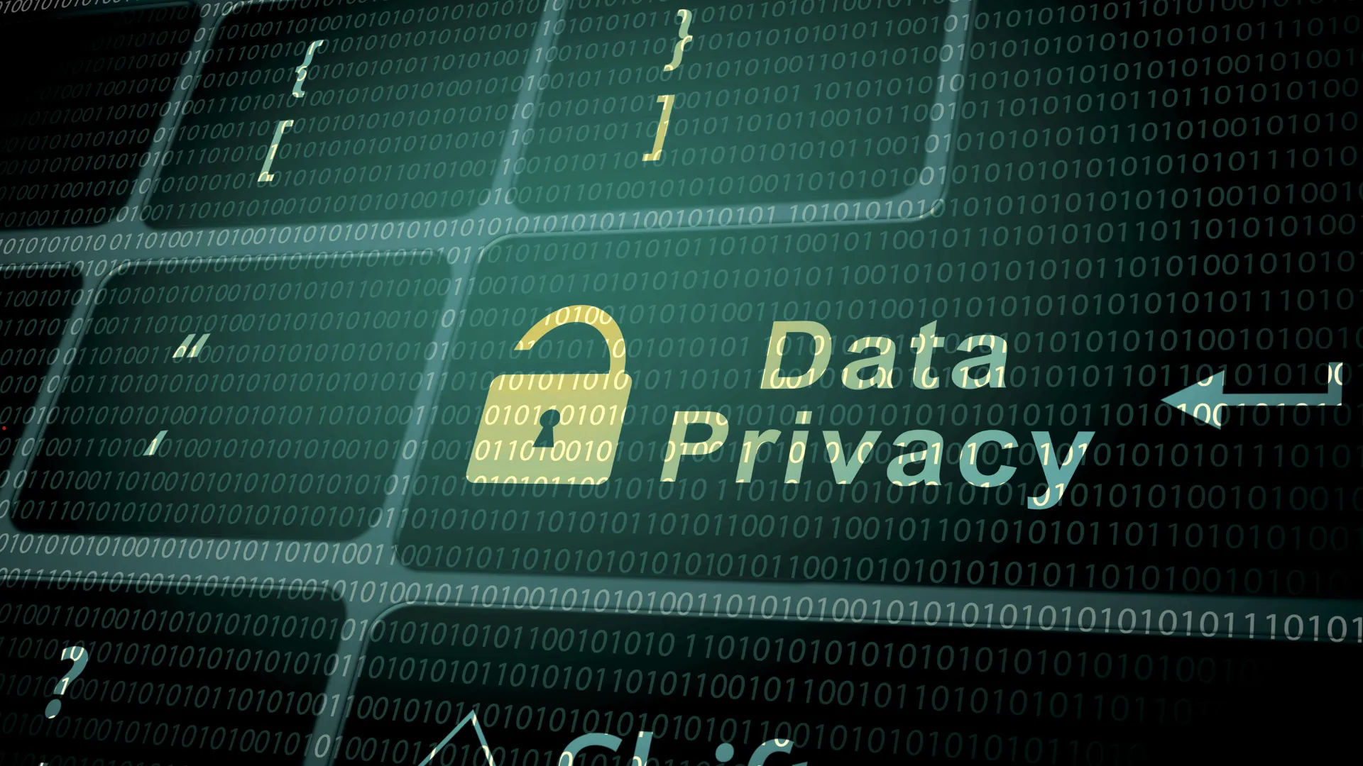 Keyboard with 'Data Privacy' text and lock icon