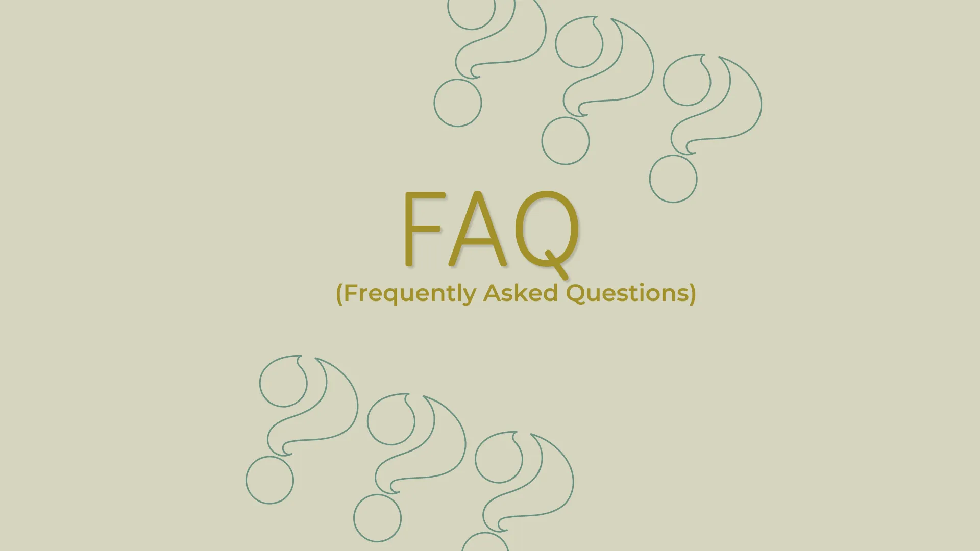 A leaflet with the words FAQ (Frequently Asked Questions) with question mark graphics"