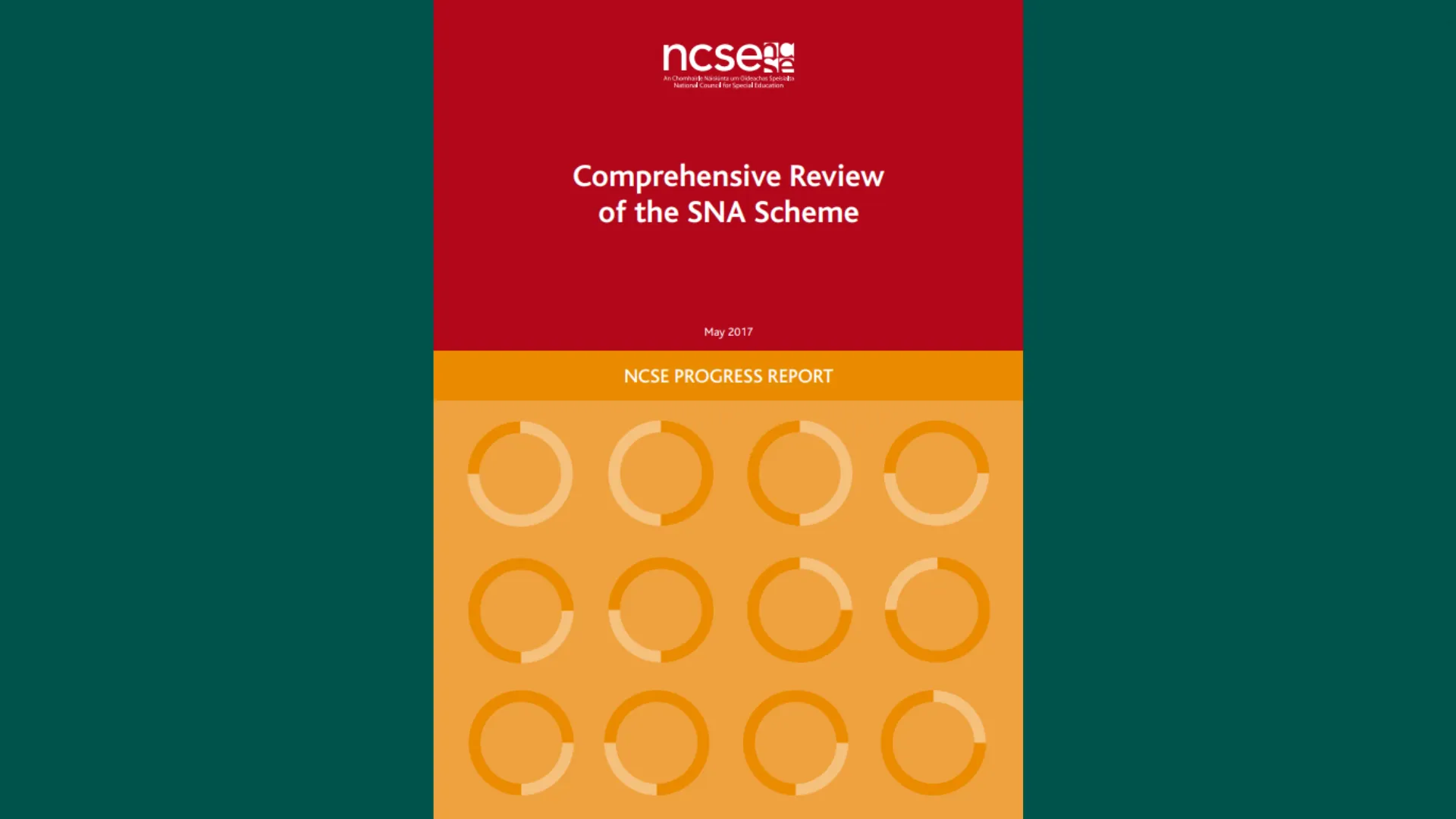 Cover page of the NCSE report titled "Comprehensive Review of the SNA Scheme"