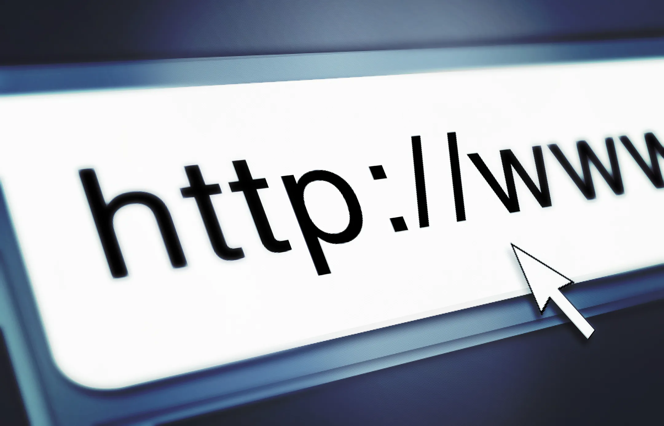 Close-up of web browser address bar showing 'http://www' with cursor